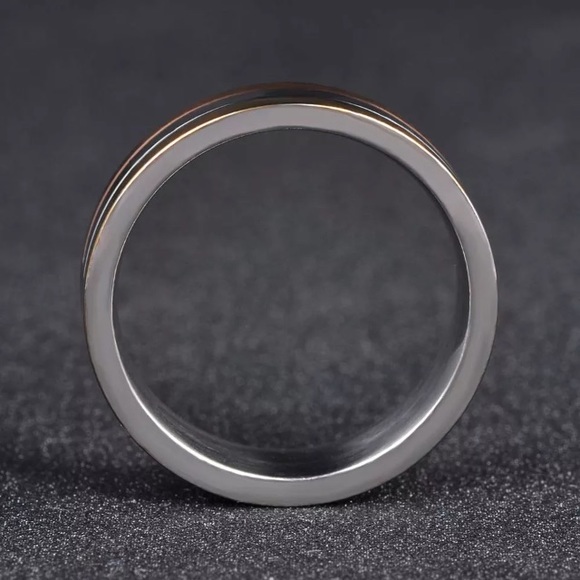 NEW Unisex Tri Tone Wedding Ring Band - Picture 4 of 4